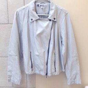 Grey Moto Jacket, imitation leather